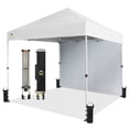thumbnail image 1 of CROWN SHADES 8x8 Pop Up Canopy with 1 Side Wall One Push Setup Easy Outdoor Sun Shade for Events Parties Camping White, 1 of 6