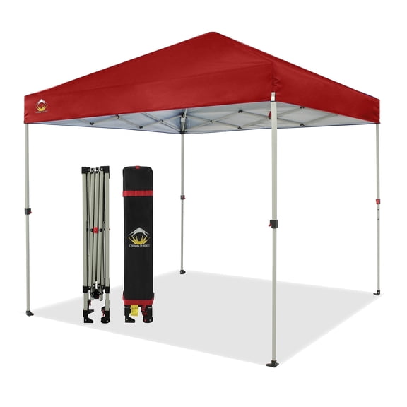 CROWN SHADES 8x8 Pop Up Canopy with One Push Setup Easy Outdoor Sun Shade for Events Parties Sky Blue