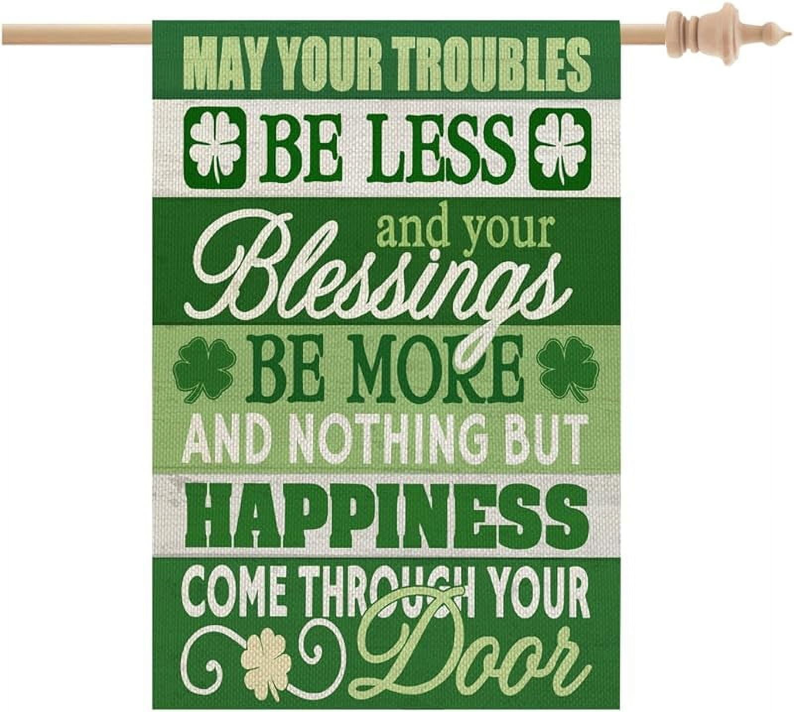 CROWNED BEAUTY St. Patrick's Day Gartenflagge – 30,5x45,7 Cm, Doppelseitig, Kleeblatt-Design, Wetterfest