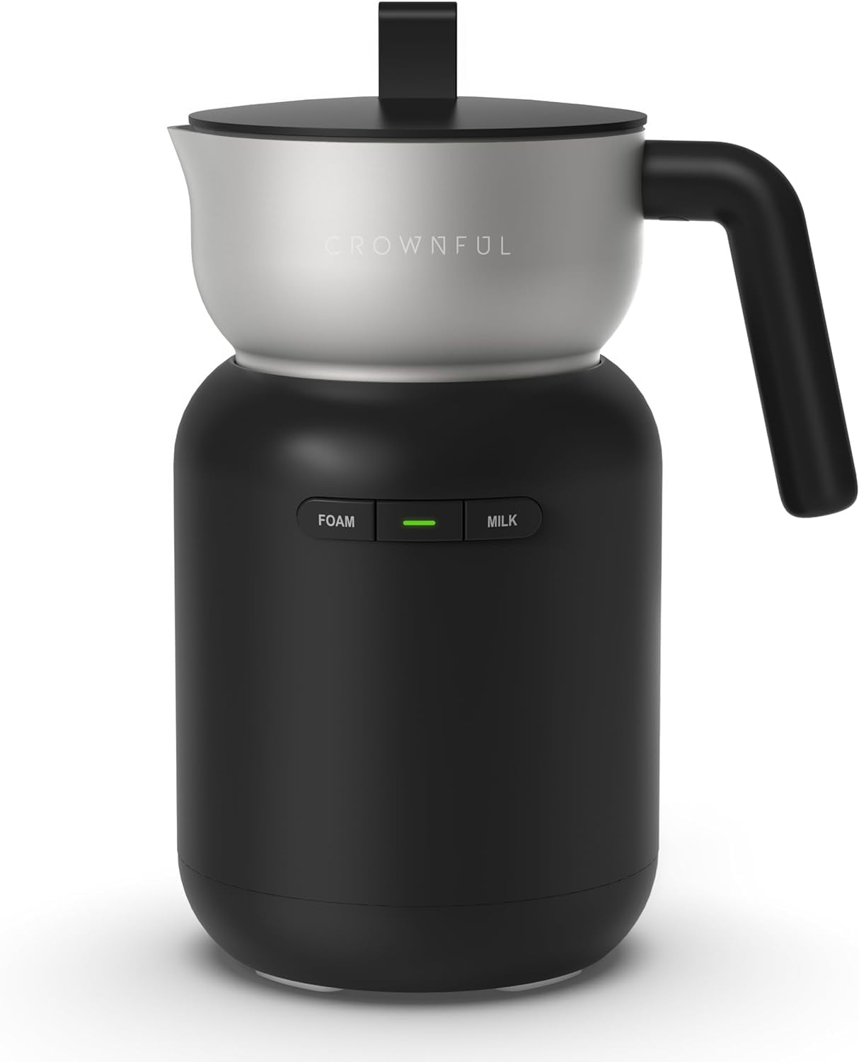 CROWNFUL Milk Frother Electric, 5-in-1 Milk Frother and Steamer with Temperature Control, Auto Shut-Off