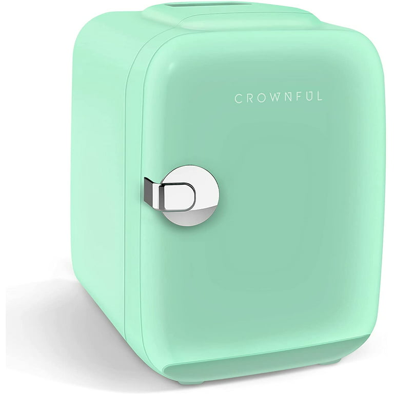 CROWNFUL Mini Fridge,4Liter/6 Can Portable Cooler and Warmer Personal Fridge