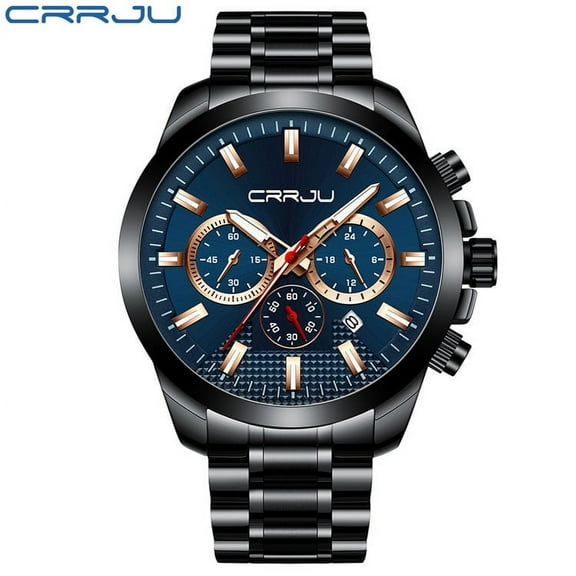 CRRJU 2286 New Men's Sports Watch Stylish and Versatile Six-Pin Stainless Steel Band Business Watch