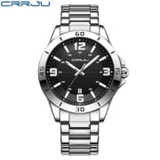 CRRJU Business Men Luxury Watches Stainless Steel Quartz Wrsitwatches Male Auto Date Clock with Luminous Hands
