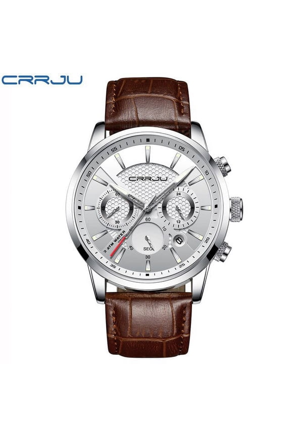 Man Watch Chronograph Quartz Waterproof Leather Casual Watches Hot Sale Wristwatch