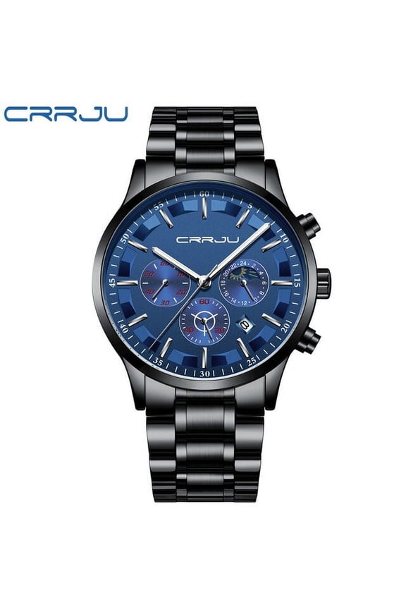 Men Watch Chronograph Sport Quartz Full Steel Male Clock Waterproof Relogio Masculino
