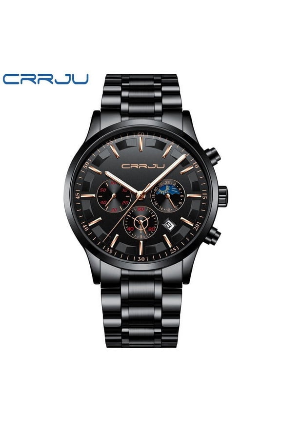 Men Watch Chronograph Sport Quartz Full Steel Male Clock Waterproof Relogio Masculino