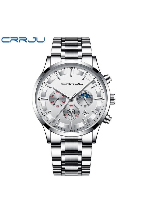 Men Watch Chronograph Sport Quartz Full Steel Male Clock Waterproof Relogio Masculino