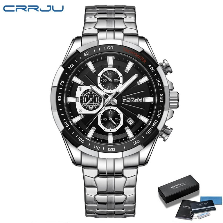 CRRJU Men Watch Top Brand Luxury Sports Quartz Mens Watches Full