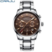 CRRJU Men Watch Top Fashion Luxury Brand Casual Chronograph Quartz Wristwatch Waterproof 30M