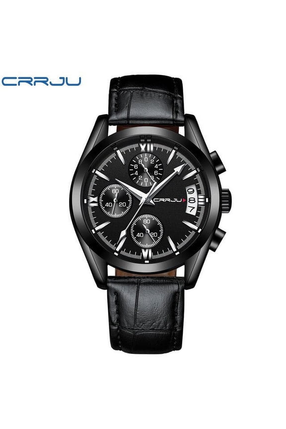 Men Watch Waterproof Quartz Chronograph Sport Wristwatch Leather Business Male Clock Watch
