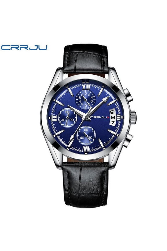 Men Watch Waterproof Quartz Chronograph Sport Wristwatch Leather Business Male Clock Watch