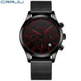 thumbnail image 1 of CRRJU Mens Watches with Stainless Steel Waterproof Analog Quartz Fashion Business Chronograph Black Watch for Men, Auto Date, 1 of 1