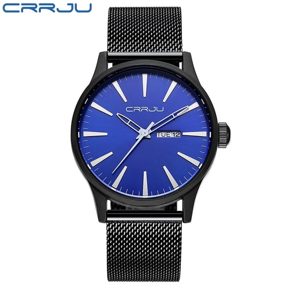 CRRJU New Fashion Mens Watches with Stainless Steel Top Brand Luxury Sports Chronograph Quartz Watch Men Relogio Masculino
