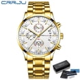 thumbnail image 1 of CRRJU New Fashion Stainless Steel Mens Watches Top Brand Luxury Waterproof Quartz Watch Men Date Dial Sport Chronograph, 1 of 6