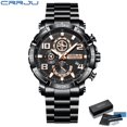 thumbnail image 1 of CRRJU Watch Top Brand Casual Sport Chronograph Men's Watches 320L Stainless Steel Wristwatch Big Dial Waterproof Quartz Clock, 1 of 1