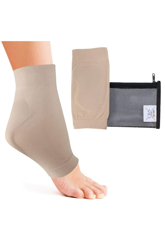 Achilles Heel Sleeve - Pair of Premium Padded Compression Gel Sleeve / Sock for Cushion & Protection of Haglunds Bump, Achilles Tendonitis, and Bursitis (One size fits most)