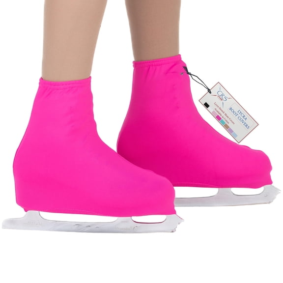 CRS Cross Boot Covers for Skates - High Quality Lycra Skate Covers. Protect and be Performance Ready for Figure Skating, Ice Skating, Roller Skates. (Power Pink, Youth)