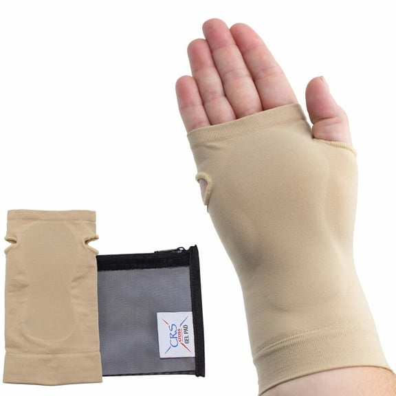 CRS Cross Carpal Gel Sleeve - Wrist and Palm Protection & Cushion. Ambidextrous Sleeve, Right or Left (One Size Fits Most)