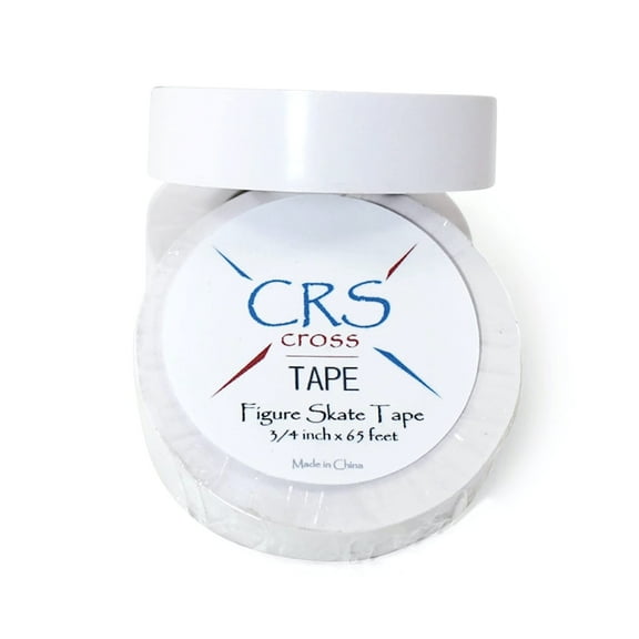 CRS Cross Figure Skate Tape (3/4 inch wide White) - Protects Leather Figure Skating Boots without the need for Polish. Ice Skate Laces Stay Tied and Tight with CRS Cross Skate Tape. White