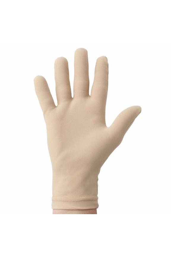 Figure Skating Competition Gloves - Fitted Glove for Competition, Testing, Performance, Show and Dance. (Tan, Ladies Small/ Medium)