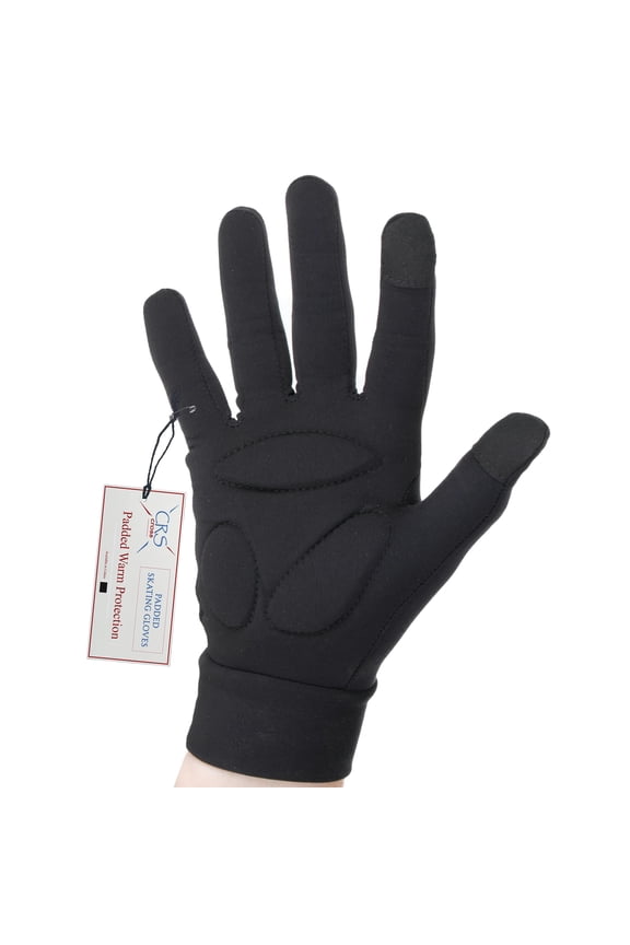 Padded Ice Skating Gloves - Warm Padded Protection for Practice, Figure Skating Testing, Dance Competition, Roller Skating and Cheer. (Black, Ladies Small/Medium)