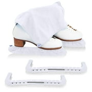 CRS Cross Skate Guards, Soakers and Towel Gift Set - Ice Skating Guards and Soft Skate Blade Covers for Figure Skating or Hockey Waltz White, Medium