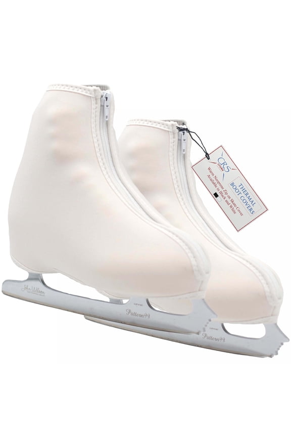 Thermal Skate Boot Covers - Insulated Neoprene Warm Skate Covers for Ice Skating, Figure Skates and Hockey. (White, Large)