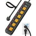 CRST Power Strip 6 Outlet Heavy Duty Surge Protector Individual Switch