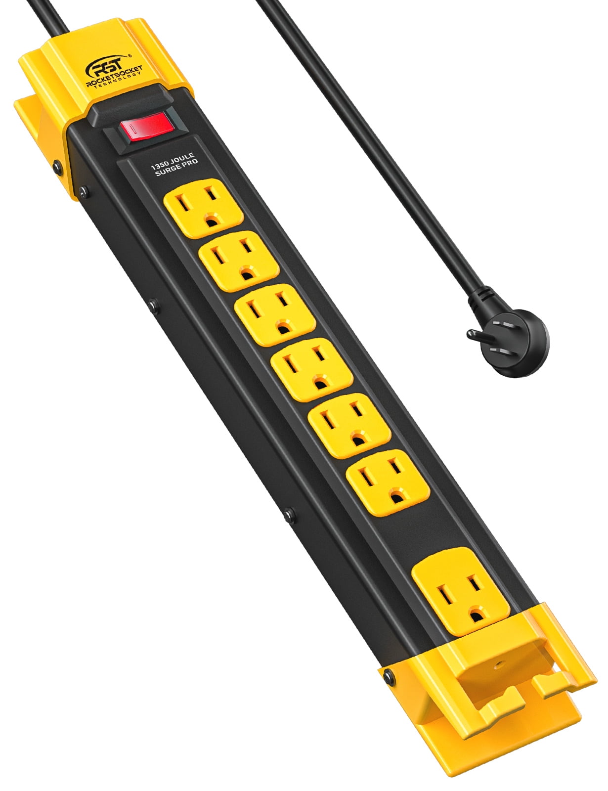 CRST Surge Protector Heavy Duty Metal Power Strip 7 Outlets with 45