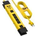 thumbnail image 1 of CRST Wide-Spaced 6-Outlet Metal Heavy Duty Surge Protector Power Strip 15FT Long Extension Cord with Management, Wall Mountable, ETL Listed, 1 of 8