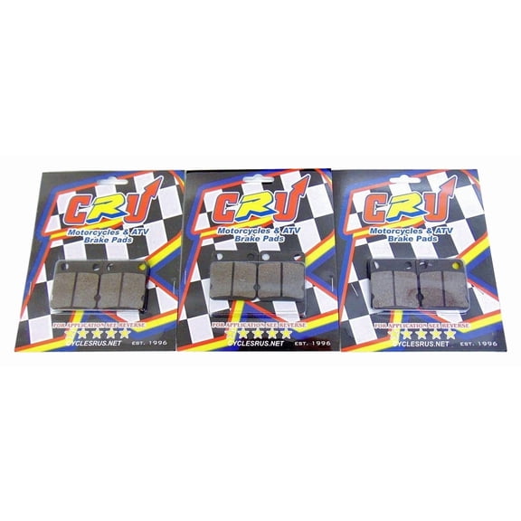 CRU 3 Sets Front or Rear Brake Pads for Yamaha 04-13 YFM350 Raptor Replaces FA84
