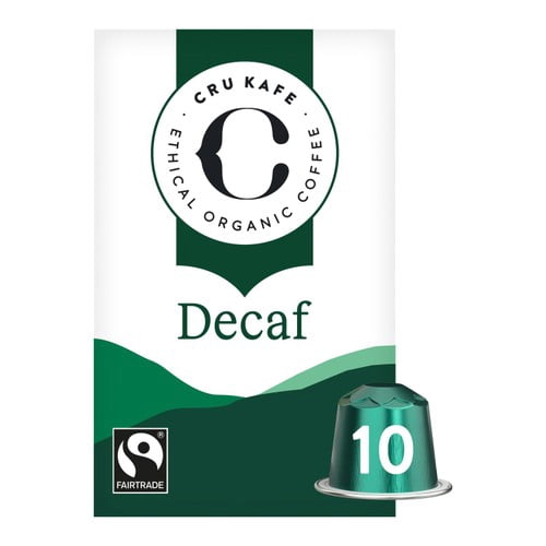 CRU Kafe Organic Fairtrade Decaf Pods, 10 pods per pack, British Import (Pack of 3)
