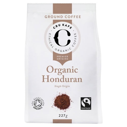 CRU Kafe Organic Fairtrade Honduran Ground Coffee 227g, British Import (Pack of 2)