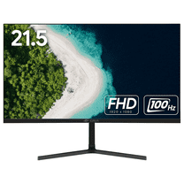 CRUA 22 inch FHD 1080P Computer Monitor - 100Hz VA Panel with 3-Side Frameless Design, Eye-Care Technology & VESA Mount, HDMI/VGA Ports (Black)