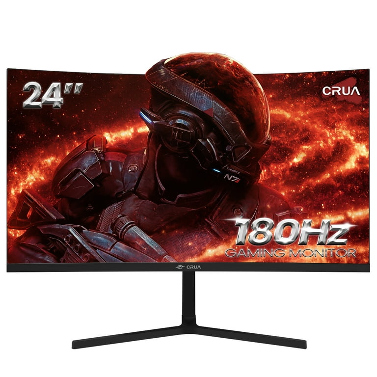 CRUA 24 165Hz/180Hz Curved Gaming Monitor - FHD 1080P Frameless Computer  Monitor, AMD FreeSync, Low Motion Blur,DP&HDMI Port, Black
