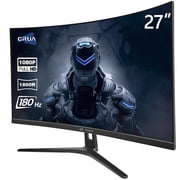 CRUA 27" 165Hz/180Hz Curved Gaming Monitor - FHD 1080P,FreeSync,1800R Frameless Computer Monitor, 1ms GTG, DP&HDMI Port, Black