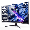 thumbnail image 1 of CRUA 27'' 2K 260Hz Curved Gaming Monitor, QHD 1440P,1800R, with Built-in Speakers, Support AMD FreeSync, 120% sRGB, Blue Light Filter, Wall Mountable-Black, 1 of 9