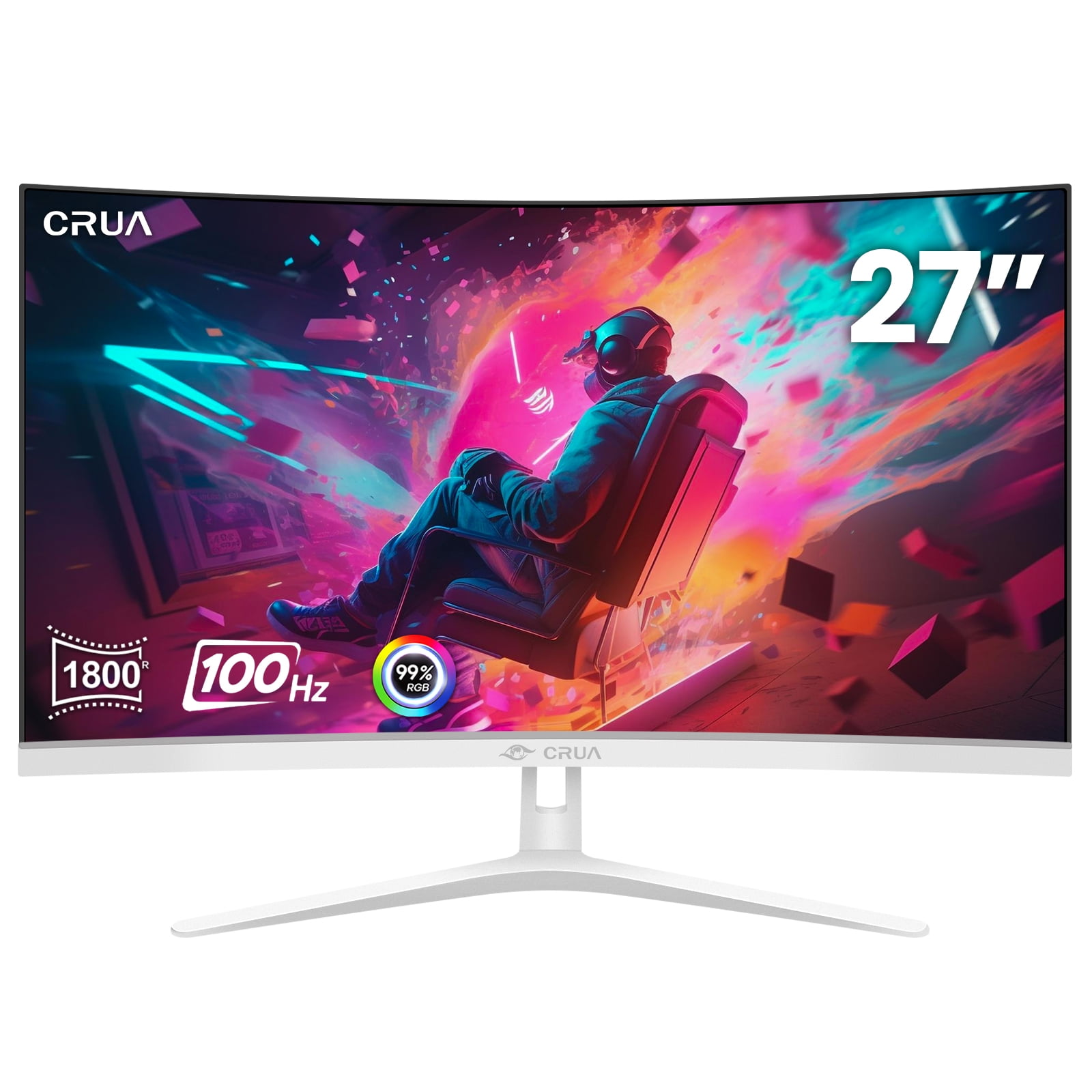 Save  on CRUA 27″ FHD 100Hz Curved Monitor for Office& Gaming  @ Walmart