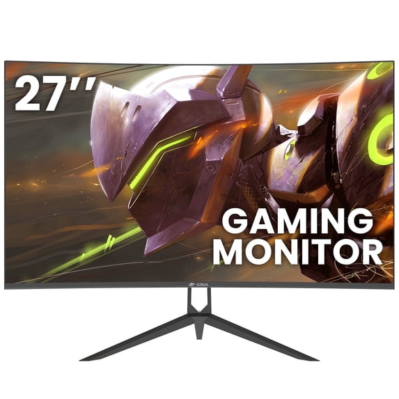 CRUA 27 inch 180Hz Curved Gaming Monitor, FHD 1080P Computer Monitor 1800R, 1ms(GTG) ,100% SRGB,AMD FreeSync, DP,HDMI, VESA,Black