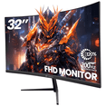 thumbnail image 1 of CRUA 32" Curved Gaming Monitor -200Hz FHD (1920 *1080P), 120% sRGB, AMD Freesync, HDMI/DP, Wall Mountable Installs-Black, 1 of 7