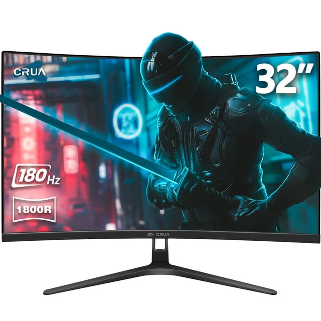 CRUA CR320HD 32″ 1080p 165Hz/180Hz 1ms Curved Gaming Monitor with AMD FreeSync