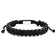 thumbnail image 1 of CRUCIBLE MEN'S MATTE BLACK AGATE STONE BEADED ADJUSTABLE BRACELET, 1 of 4