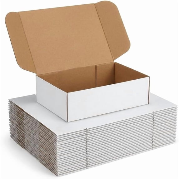 12x9x3 White Shipping Boxes, 25 Pack Corrugated Mailer Boxes for Small ...