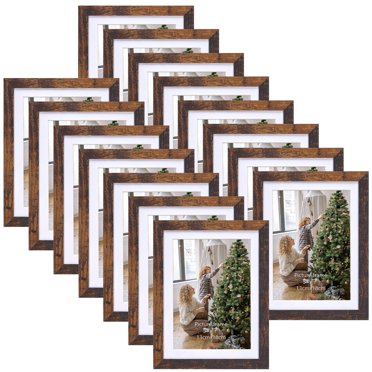 Icona Bay 5x7 Hanging Picture Frames, 4 Rustic Brown Composite Wood ...