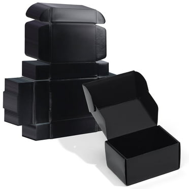 CRUGLA 6x4x3 Black Shipping Boxes for Small Business 20 Pack, Packaging Cardboard Corrugated Mailer Boxes Gift Boxes for Shipping Mailing