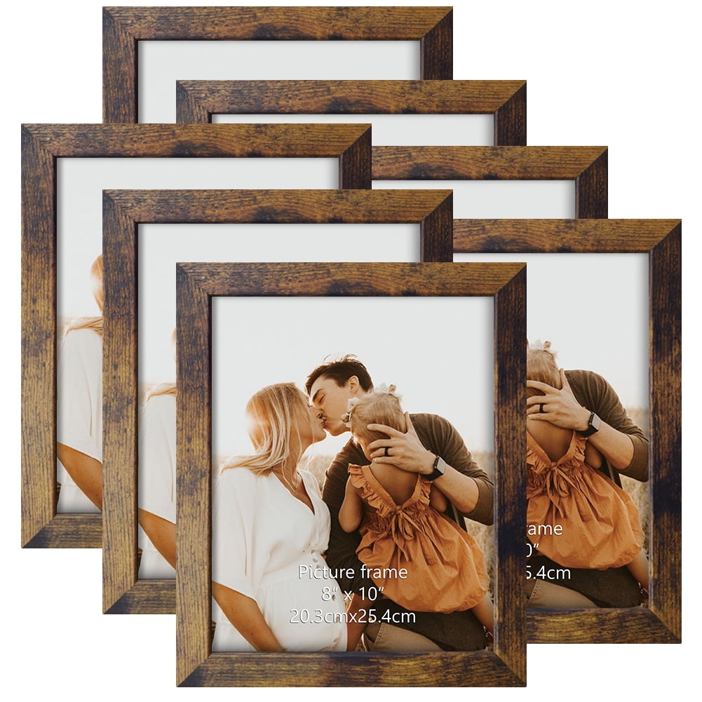 WOODALPS Wooden Picture Frames, 8 x 10 Picture Frame Set – 6 Pieces –  Wallniture