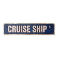 thumbnail image 1 of CRUISE SHIP Vintage Aluminum Street Sign ocean liner director job vacation rustic metal tin | Indoor/Outdoor |  30" Wide, 1 of 4