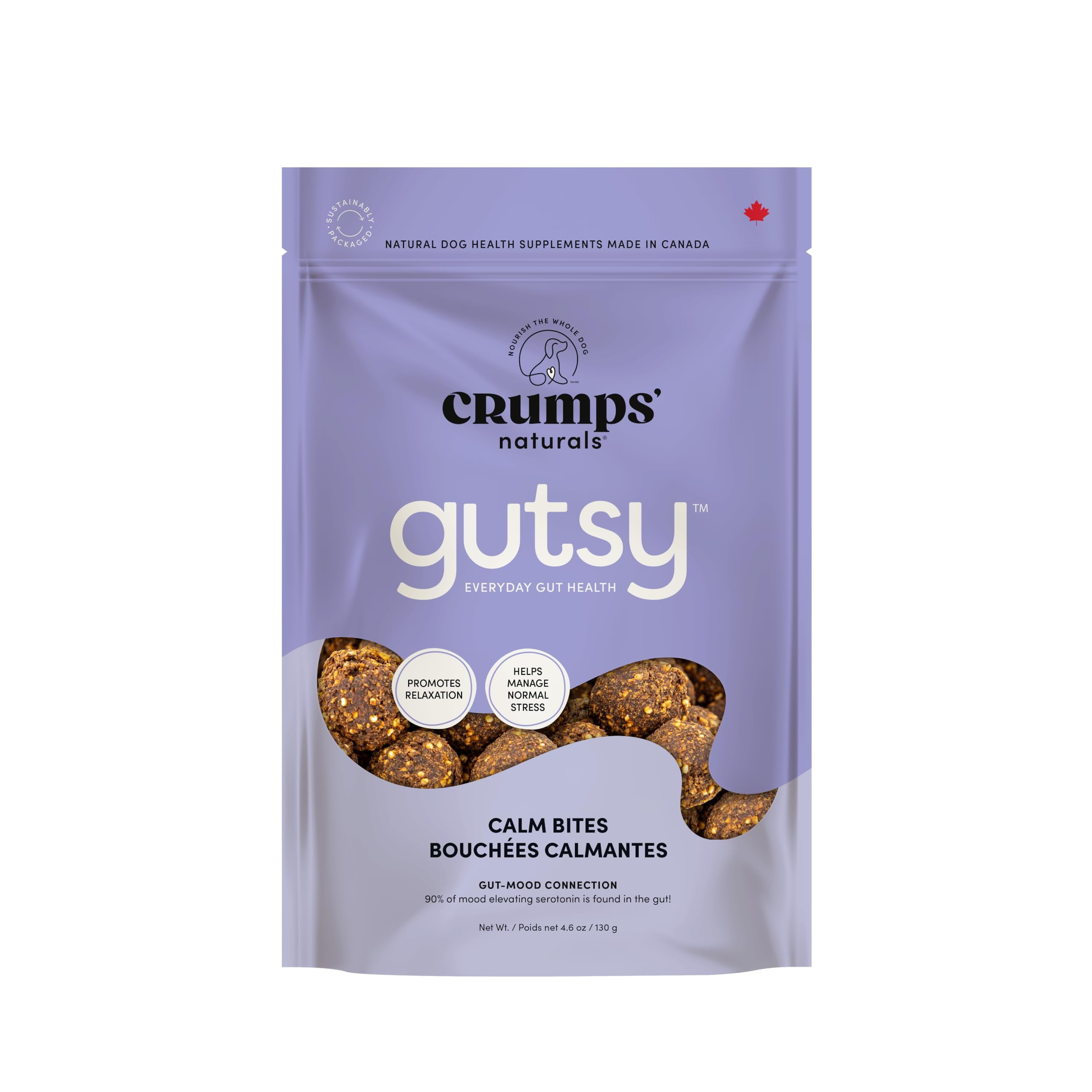 CRUMPS NATURALS Gutsy-Calm AJH3Bites 4.6oz/130g, Dog Treats, Supplements