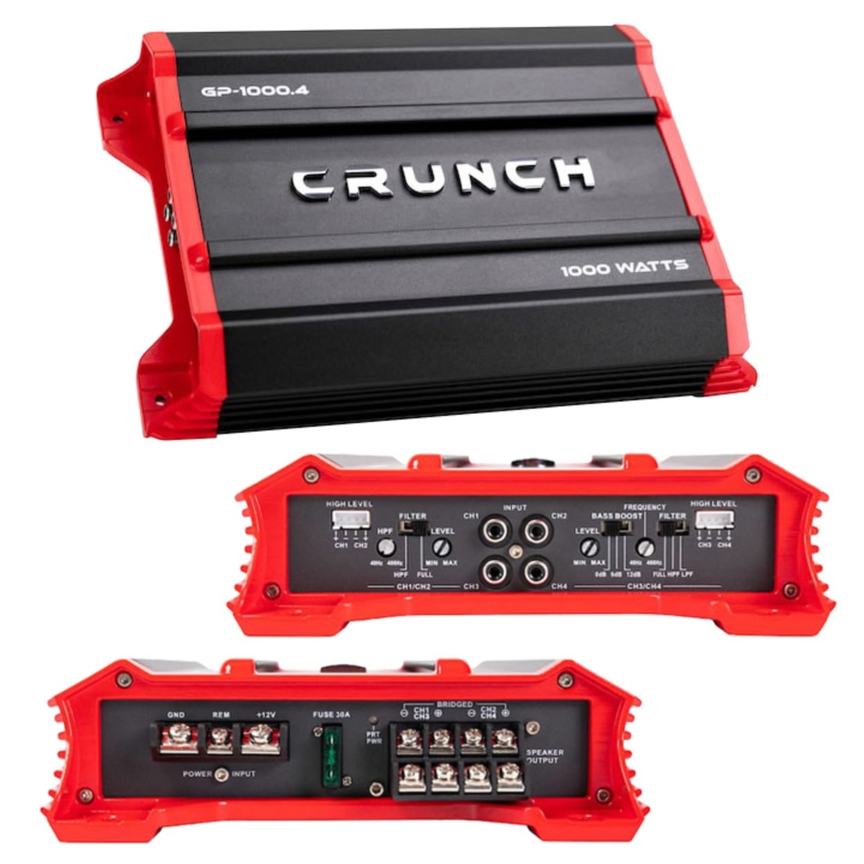 CRUNCH GP-1000.4 アンプ 1000W 最終価格 Crunch GP-1000.4 1000W 4 Channel Car Audio Amplifier Class A/B Low