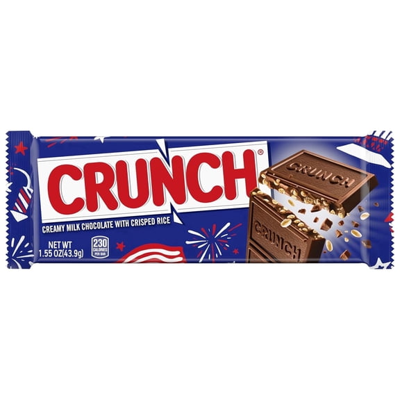 CRUNCH Chocolate Bar Single, Creamy Milk Chocolate with Crisped Rice, 1.55 oz
